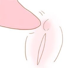 舌先で触れるか触れないかくらいの距離でチロチロ舐める