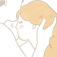 ぐしゃぐしゃと少し髪が乱れるぐらいの強めの愛撫をする