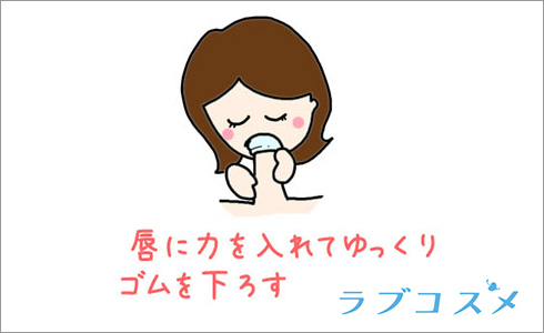 くわえるようにして下におろす