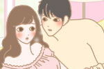 男性器が大きくて、口に入らなかった男女のイラスト