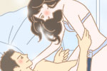 どのようにフェラするか悩む女性のイラスト