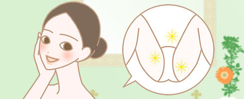 アンダーヘアをお手入れする女性のイラスト