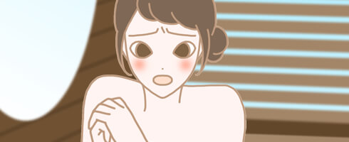 アンダーヘアに悩む女性のイラスト
