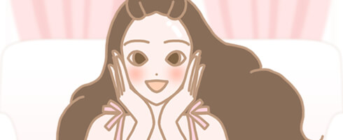 ほほ笑む女性のイラスト