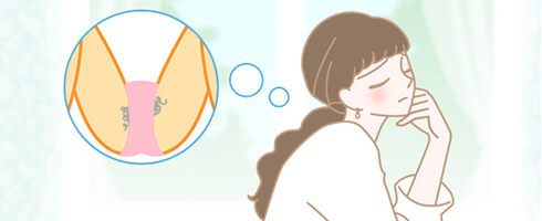 アンダーヘアの自己処理をする女性のイラスト