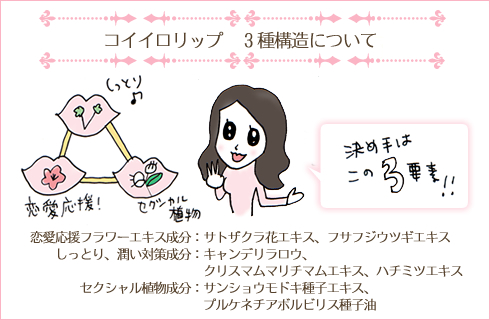 コイイロリップの3つの成分構造