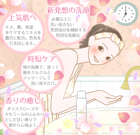 洗顔時短のヌーディースキンウォッシュ『ハナビラ』|嬉しい実感