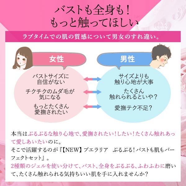 【NEW】プエラリア　ぷるぷる！バストも肌もパーフェクトセット　ラブタイムでの肌の質感について男女のすれ違い
