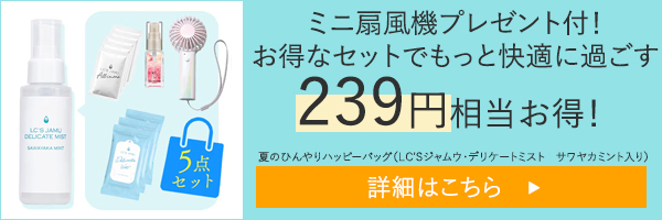 夏のひんやりハッピーバッグ（ＬＣ’Ｓジャムウ・デリケートミスト　サワヤカミント入り）