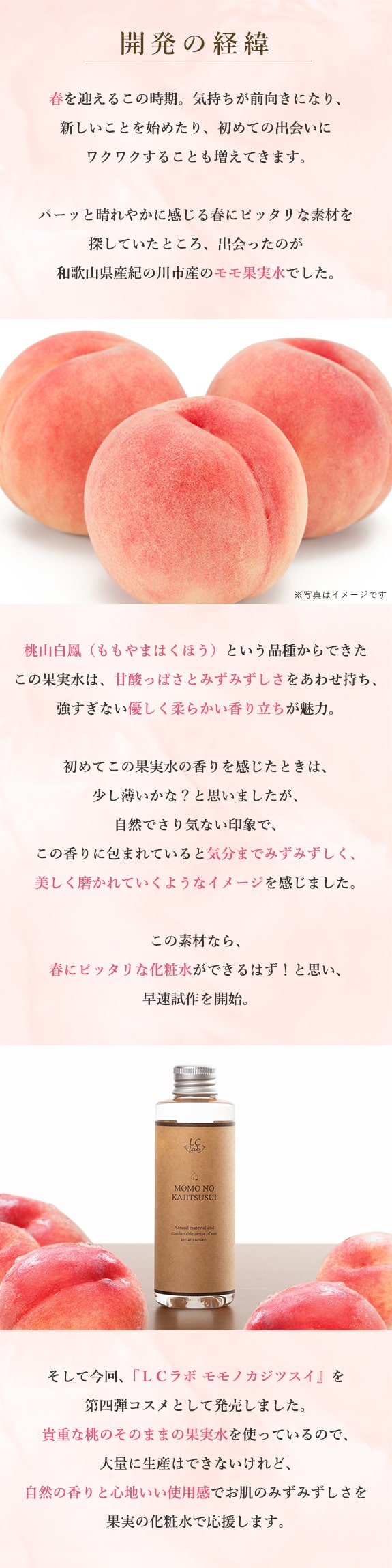 LCラボ モモノカジツスイ開発の経緯