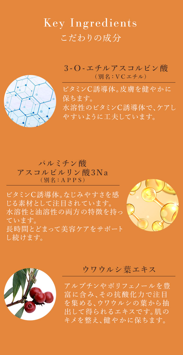 デリケートクリアセラム　プラスＣ　こだわりの成分