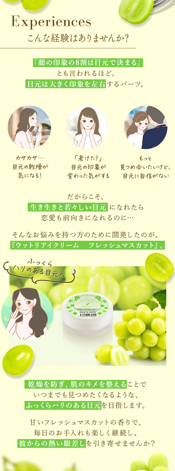 ウットリアイクリーム　フレッシュマスカットト　お悩み