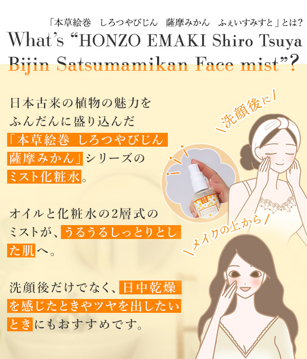 本草絵巻　しろつやびじん　薩摩みかん　ふぇいすみすと　商品について