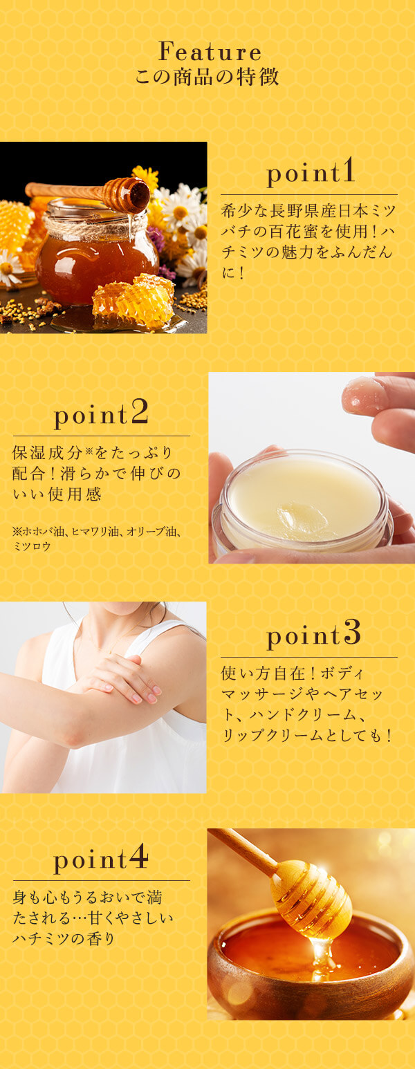 ＬＣラボ　ハチミツノバーム　この商品の特徴