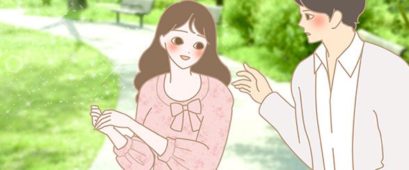 声をかける男性イラスト