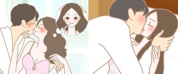 キスしているカップル