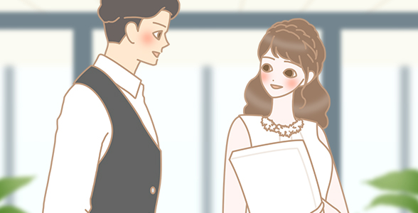 カンノウビ(KANNOUBI)で彼と急接近の男女イラスト