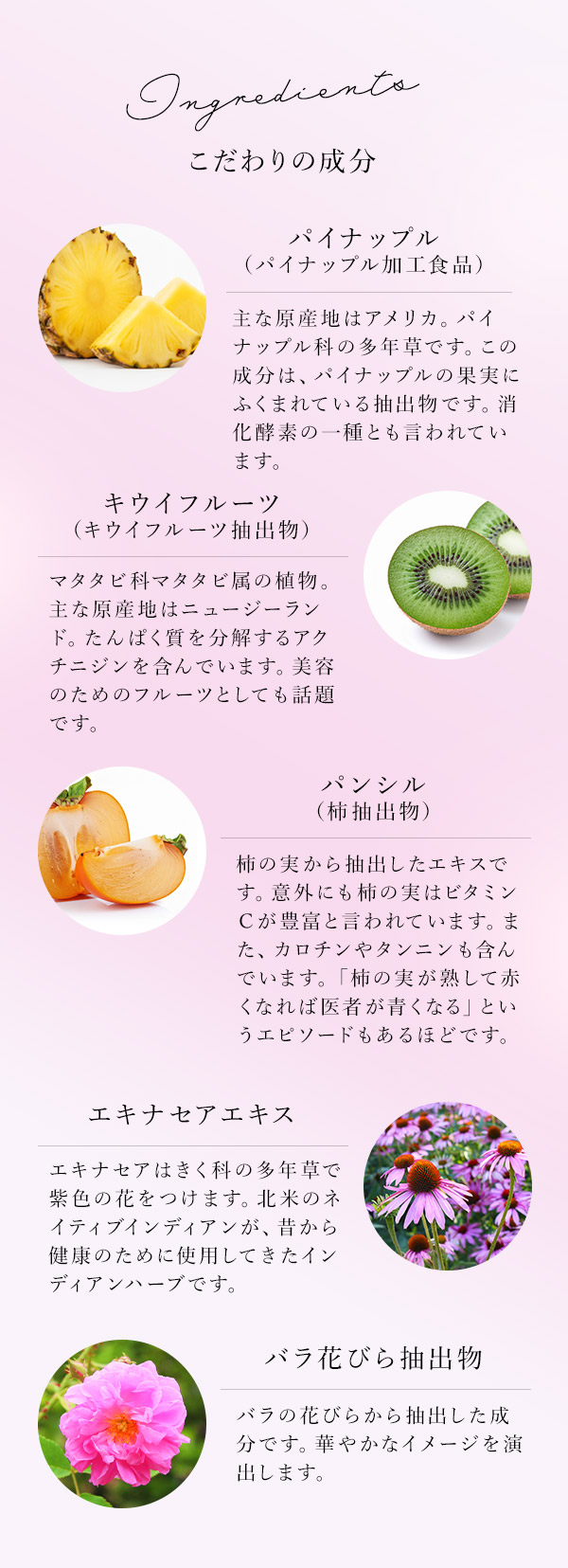 ペロペロ　ベリーロゼミント　こだわりの成分