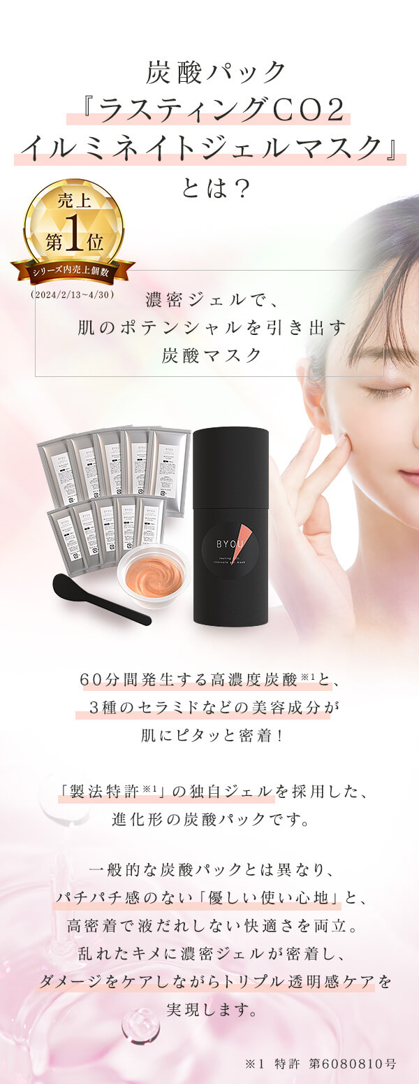 BYOU ラスティングCO2イルミネイトジェルマスク（５回分）