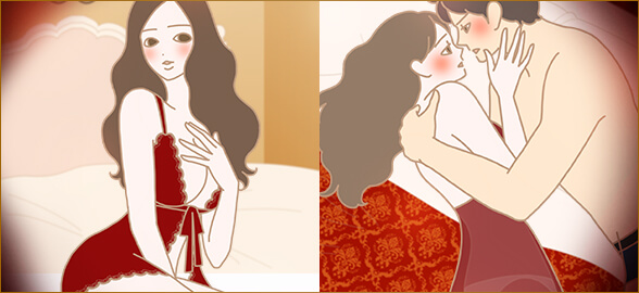 求め合いたい女性イラスト