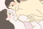 愛撫する男女のイラスト