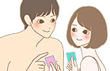 コンドームを選ぶイラスト