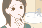 彼とケンカをしてしまったと悩む女性のイラスト