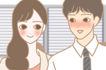 惹かれる女性のイラスト